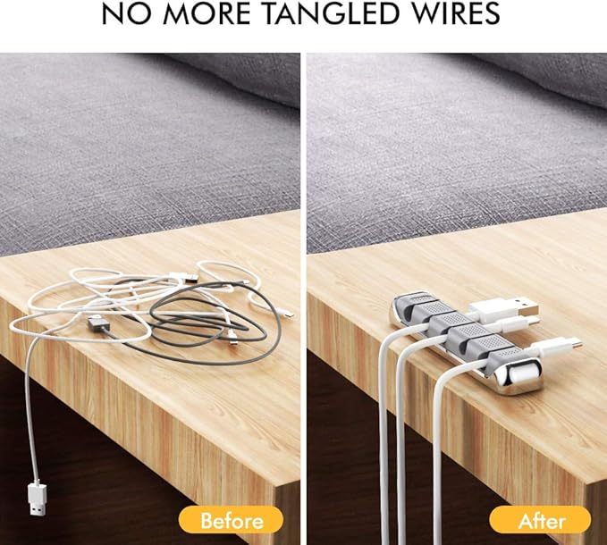 AHASTYLE Cable Organizer Holder 5 Slots Desktop Cord Wire Clips Keeper - Image 4