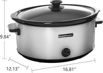 HOMECOOKIN 8 Quart Slow Cooker Oval Manual Pot Food Warmer - Image 4
