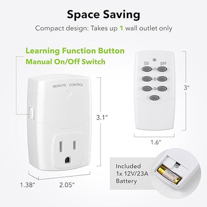 BN-LINK Mini Wireless Remote Control Outlet Switch Power Plug in - Image 6