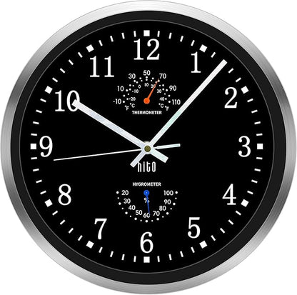 HITO 14 Inch Silent Wall Clock Battery Operated, Large Wall Clock by hito