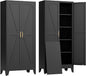 COFaR Black Farmhouse Storage Kitchen Pantry Cabinet by COFAR