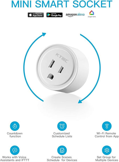 KTMC Smart Plug 4 Pack, Alexa & Google Home Compatible, No Hub Required - Image 3