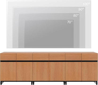 WAMPAT Modern TV Stand for TVs up to 110 inch, 3 in 1 Wood Entertainment Center - Image 5