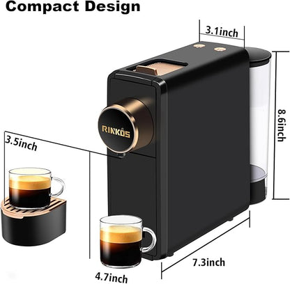 Black Espresso Machine for Nespresso Compatible Capsule, Single Serve Coffee - Image 4