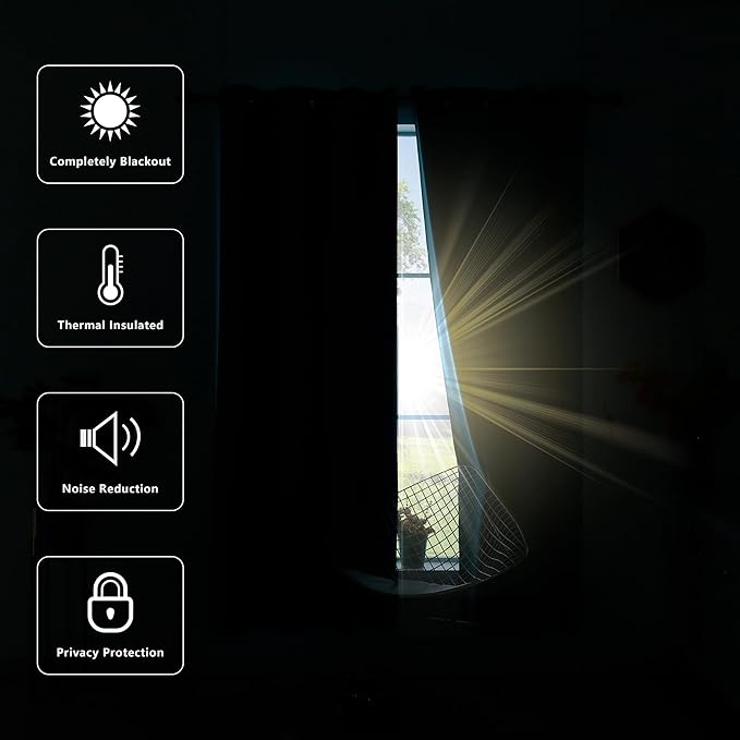KOUFALL Sun Light Gold Curtains 42x72 Inches Long - Image 5