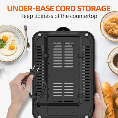 Black Toaster 2 Slice, Extra Wide Slot Toaster - Image 9