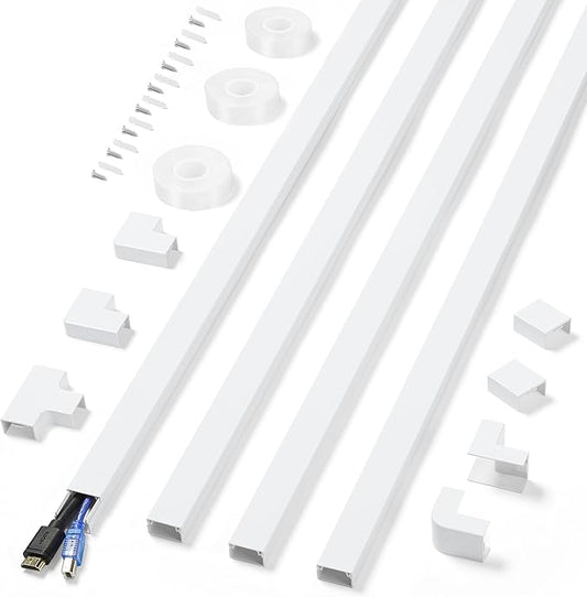Cord Covers for Wires on Wall Extra-Long, 13.12ft TV Cord Hider Kit, Paintable by ZhiYo