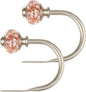 Rose Gold Curtain Holdbacks, Decorative Drapery Tiebacks, 1 Pair | Curtain Hooks for Drapes, Wall Mounted, Vintage Crystal Finials, Durable Metal Material, Size: Small(3.95" L x 3.4" W)