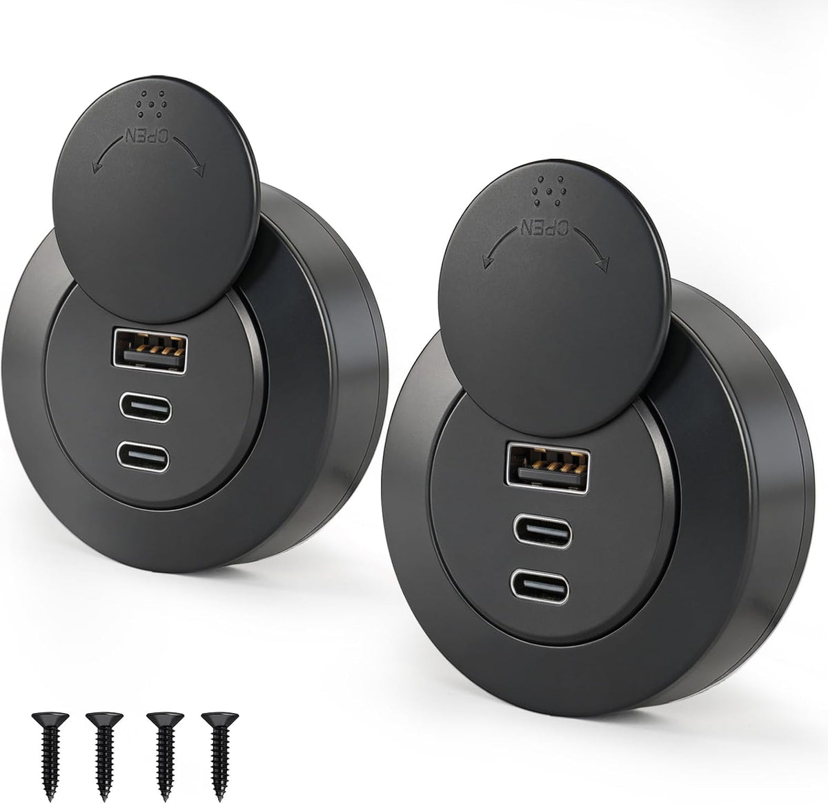 acegoo 72w 3-port rv usb outlet, surface mount, main product view