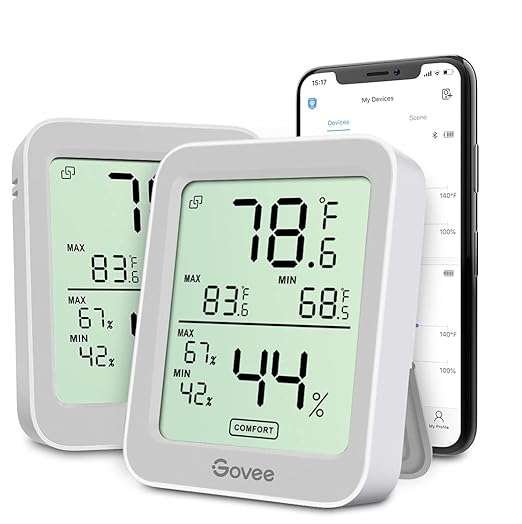 Govee Indoor Hygrometer Thermometer 2 Pack, Humidity Temperature Gauge by Govee