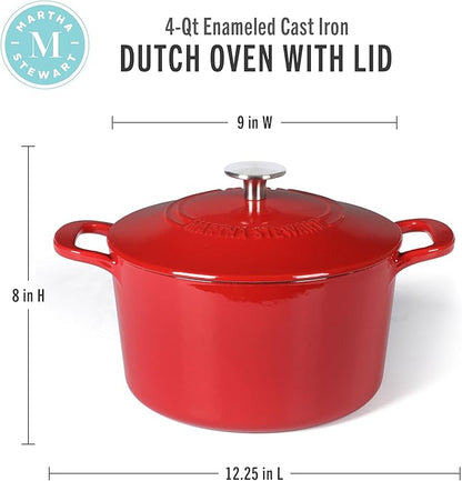Martha Stewart Gatwick 4 Quart Enamel Cast Iron Dutch Oven - Image 2
