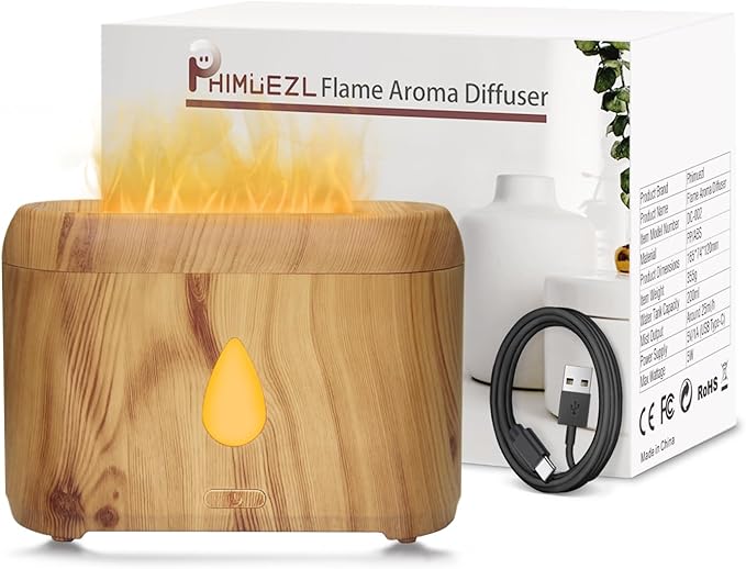 Flame Diffuser for Essential Oils, 200ml Ultrasonic Aroma Diffusers by Phimuezl