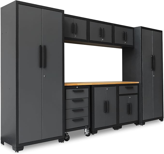 Torin Garage Cabinets Storage System, 9 Piece Included Steel Drawers Rolling - Image 4