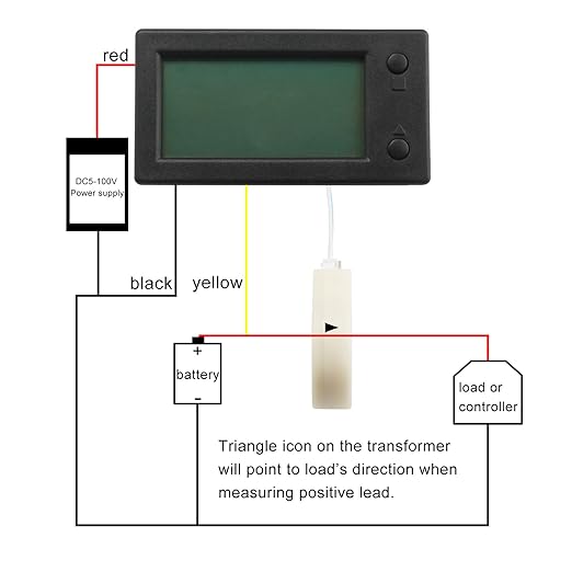 DROK Battery Monitor, Amp Volt Power Watt Meter DC 0-300V 200A STN LCD Display - Image 4