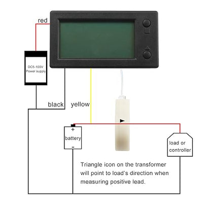 DROK Battery Monitor, Amp Volt Power Watt Meter DC 0-300V 200A STN LCD Display - Image 4