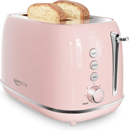 2 Slice Toaster Retro Stainless Steel by Keenstone