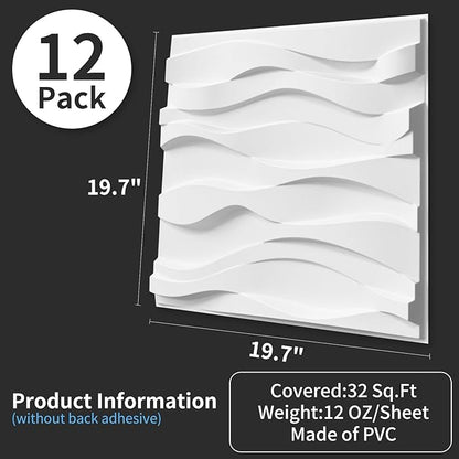 Art3d Decorative 3D Wall Panel, 32 Sq.FT PVC Interior Wall Decor - Image 3