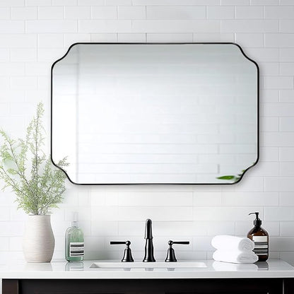 ANDY STAR Black Bathroom Mirror, 22x30 Inch Asymmetrical Mirror, Irregular Wall - Image 6