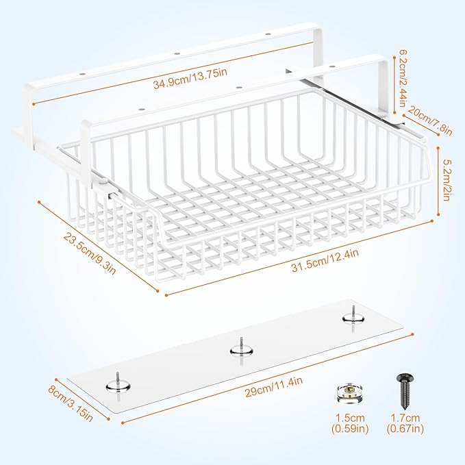 Under Desk Drawer, Slide Out Design, No Drill Metal Under Desk Cable Management - Image 5