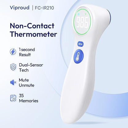 No-Touch Thermometer for Adults and Kids, 1-Second Fast Reading, Color-Coded - Image 2