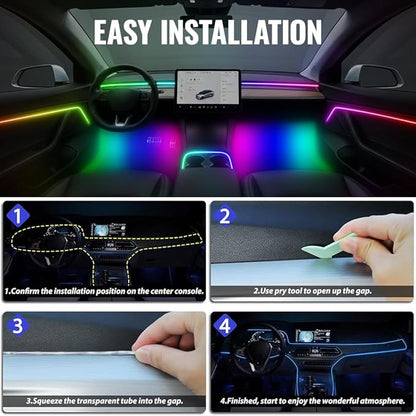 Ambient Lighting Car led Lights Interior, 43.3'' USB Powered Acrylic Neon - Image 7
