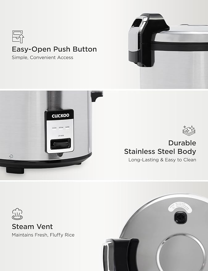 CUCKOO Commercial Rice Cooker & Warmer, Extra Large Rice Cooker 30-Cup Uncooked - Image 6