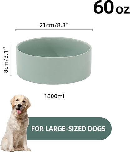 Ceramic 8.2inch Dog Bowl for Large-Breed Dogs, Anti-Slip and Weighted Pet Food - Image 2