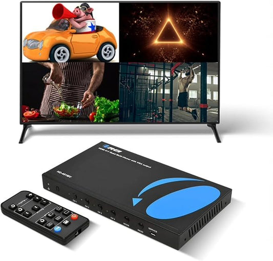 Quad Multi Viewer 4 in 1 Out by OREI HDMI Switcher 4 Ports Seamless Switcher by OREI