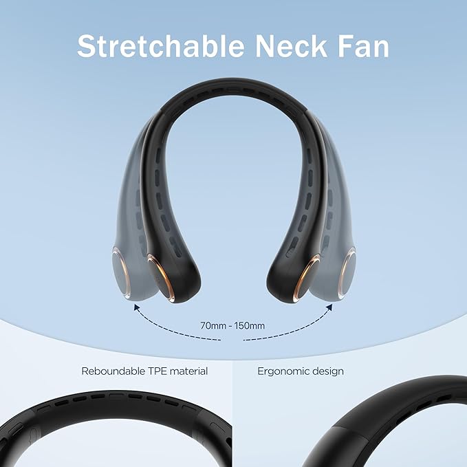 Neck fan, Portable Fan with 5-17H Lifespan, 4000mAh Neck fan air conditioner - Image 5