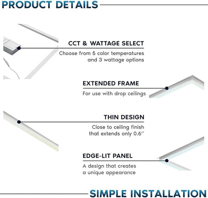LED Energy Plus 2x2 FT Edge-Lit Frame LED Panel Lights, 5CCT Selectable - Image 4