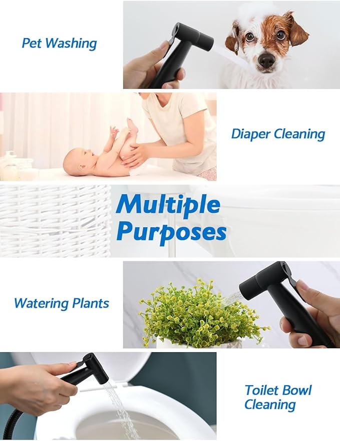 Black Handheld Bidet Sprayer for Toilet, Jet Sprayer for Toilet Muslim Shower - Image 7