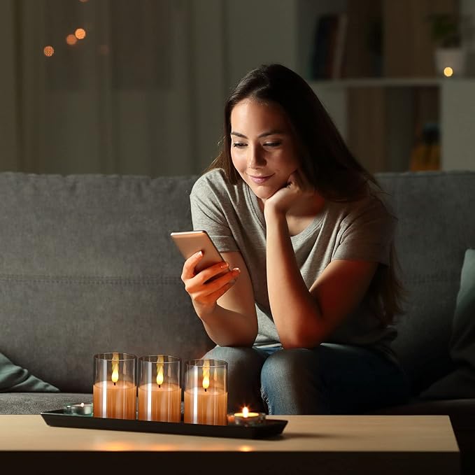 6Pack Glass Flickering Flameless Candles - Image 7
