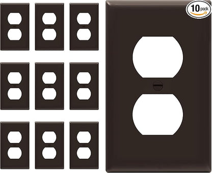 ENERLITES Duplex Receptacle Outlet Wall Plate, Gloss Finish, Size 1-Gang 4.50" by Enerlites