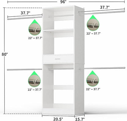 Unikito 8FT Closet System, 96 Inch Walk in Closets Organizer Kit - Image 7