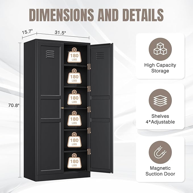 Yizosh Metal Storage Cabinet - Image 2