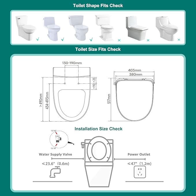 AQUATIZ Elongated Smart Toilet Bidet, Electric Toilet Seat - Image 6