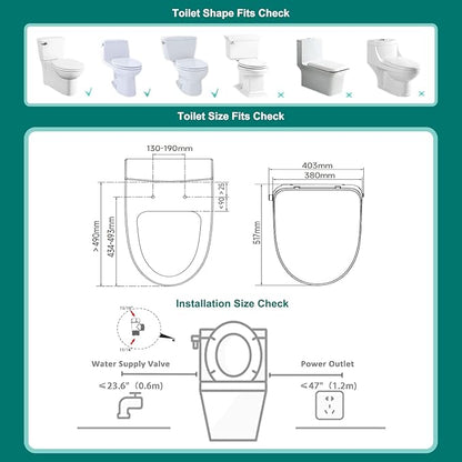 AQUATIZ Elongated Smart Toilet Bidet, Electric Toilet Seat - Image 6