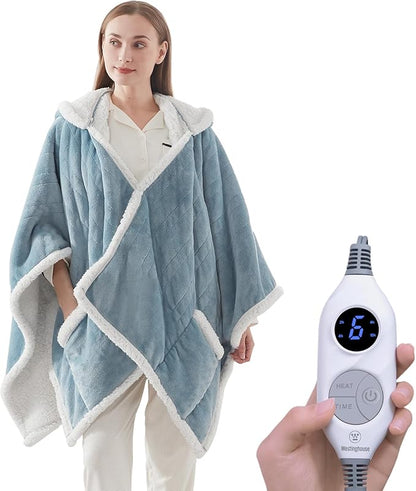 Westinghouse Wearable Heated Throw Blanket, Electric Heated Wrap Poncho Shawl by Westinghouse