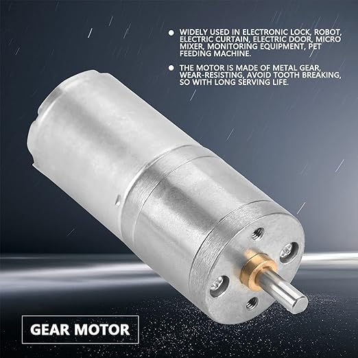 25mm DC 12V 25GA-370 Low Speed Metal Gear Motor - Image 4