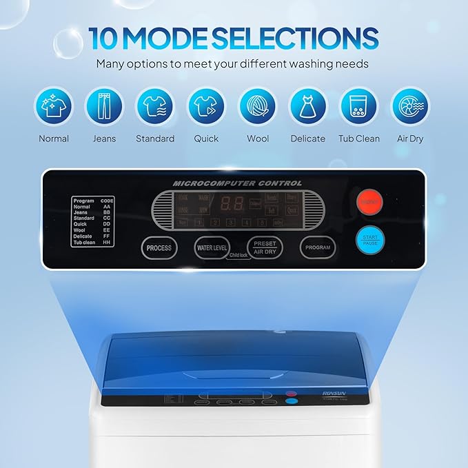 ROVSUN 3.5CuFt Portable Clothes Dryer and 25LBS Full-Automatic Washing Machine - Image 8