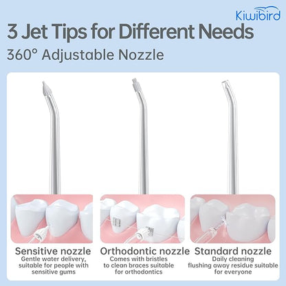 KIWIBIRD Mini Water Flosser for Travel, Ultra-Portable Cordless Oral Irrigator - Image 8