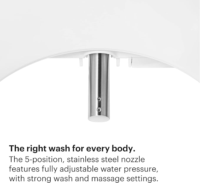 Brondell LT89 Electric Bidet Toilet Seat, Fits Round Toilets, Warm Water Wash - Image 9