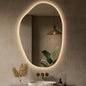Keonjinn 24 x 36 Inch Irregular Bathroom Mirror with Lights, Tempered Glass | Asymmetrical Backlit Mirror, Stepless Dimmable with 3 Colors, Fast & Safe Defogging, Memory Function, Horizontal/Vertical