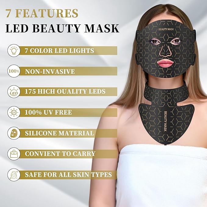 Red Light Therapy for Face & Neck, 7-1 Colors LED Light Therapy mask, - Image 6