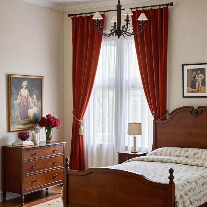Lazzzy Velvet Blackout Extra Long Curtains Thermal Insulated Room Window Drapes - Image 7