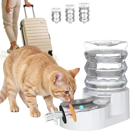 RIZZARI Dog Water Bowl Dispenser: 5L Large Stainless Steel Gravity Feeder by RIZZARI