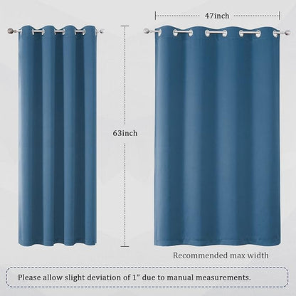 DUALIFE Midnight Blue Curtains 63 Inch Length - Image 6