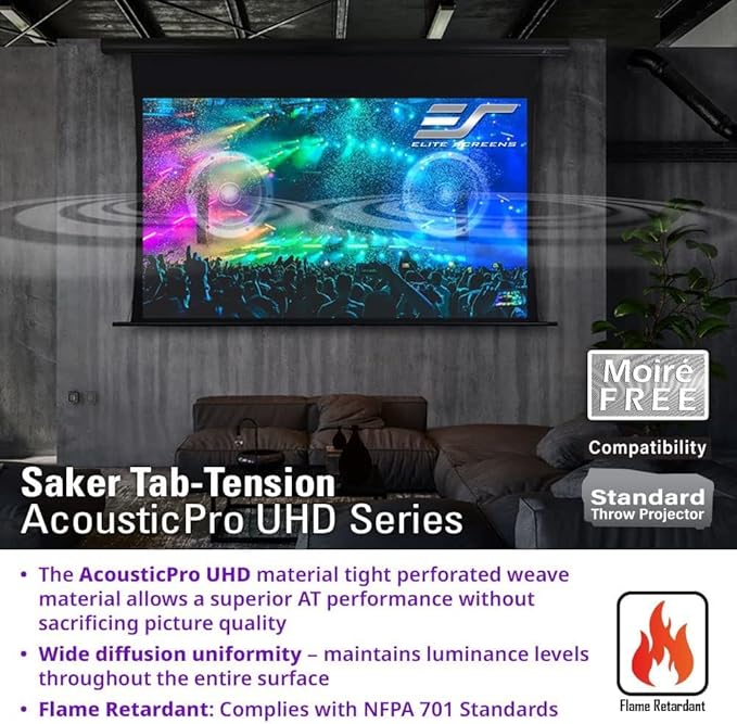 Saker Tab-Tension AcousticProUHD, Acoustically Sound Transparent Motorized - Image 2