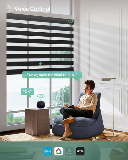 Yoolax Motorized Zebra Blinds Compatible - Image 3