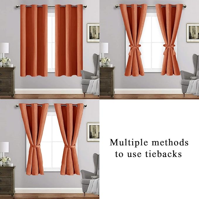 JIUZHEN Blackout Curtains with Tiebacks - Image 5